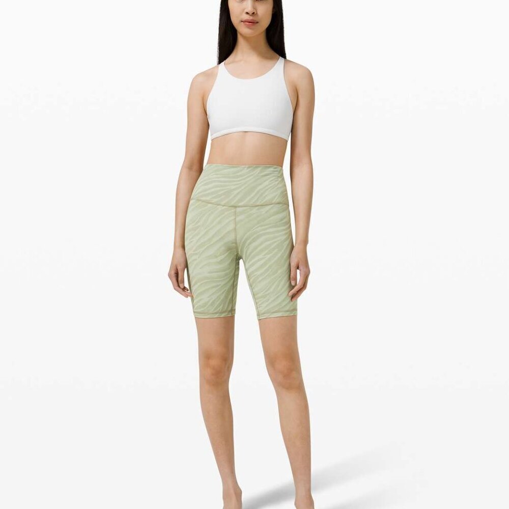 Lululemon Align Short Nulu 8" Le Tigre Camo Green Fern Multi Size 4 - Picture 2 of 8